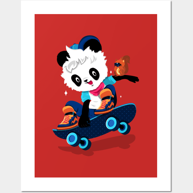 Skater Panda Wall Art by franberbegal